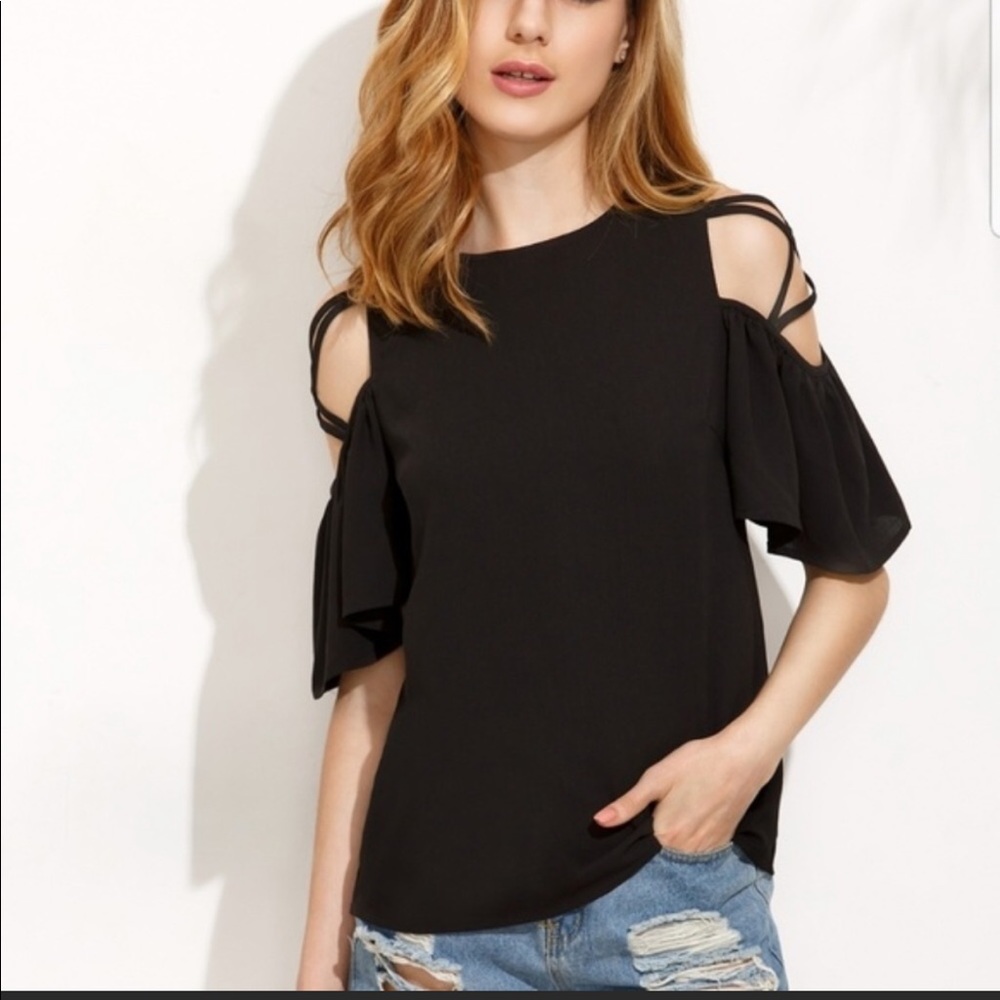 Black Cold Shoulder Shirt